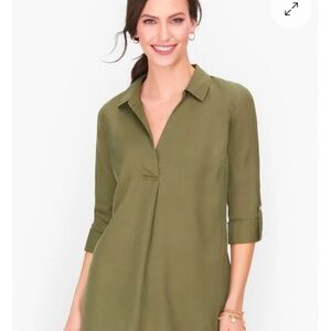 Tencel Button Back Top